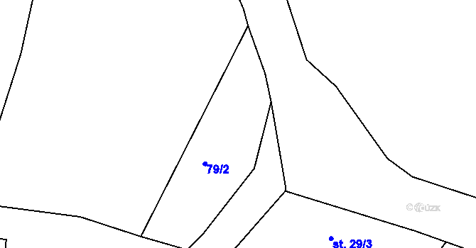 Parcela st. 79/2 v KÚ Vísky, Katastrální mapa