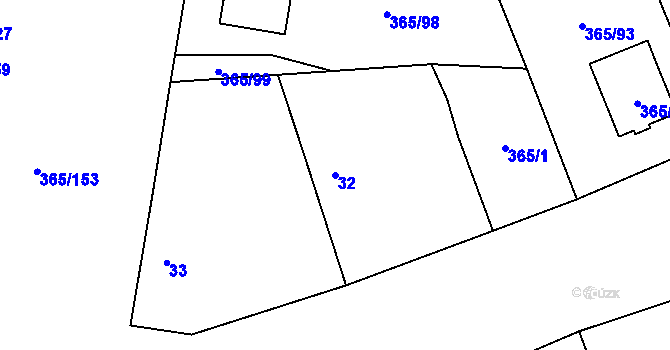 Parcela st. 32 v KÚ Troskotovice, Katastrální mapa