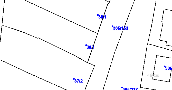 Parcela st. 38/1 v KÚ Troskotovice, Katastrální mapa