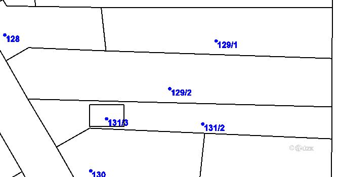 Parcela st. 129/2 v KÚ Troskotovice, Katastrální mapa