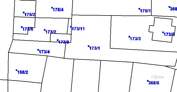 Parcela st. 173/1 v KÚ Troskotovice, Katastrální mapa