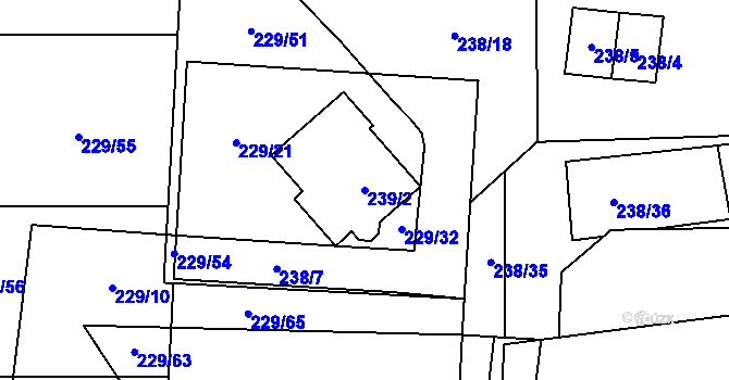 Parcela st. 239/2 v KÚ Troskotovice, Katastrální mapa
