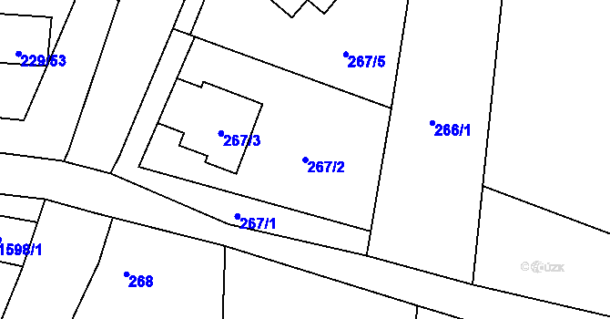 Parcela st. 267/2 v KÚ Troskotovice, Katastrální mapa