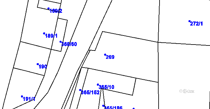 Parcela st. 269 v KÚ Troskotovice, Katastrální mapa