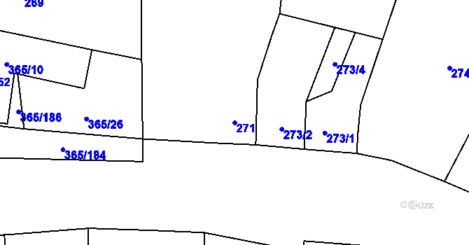 Parcela st. 271 v KÚ Troskotovice, Katastrální mapa
