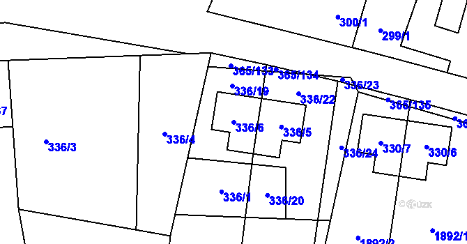 Parcela st. 336/6 v KÚ Troskotovice, Katastrální mapa