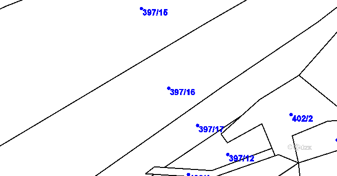 Parcela st. 397/16 v KÚ Troskovice, Katastrální mapa