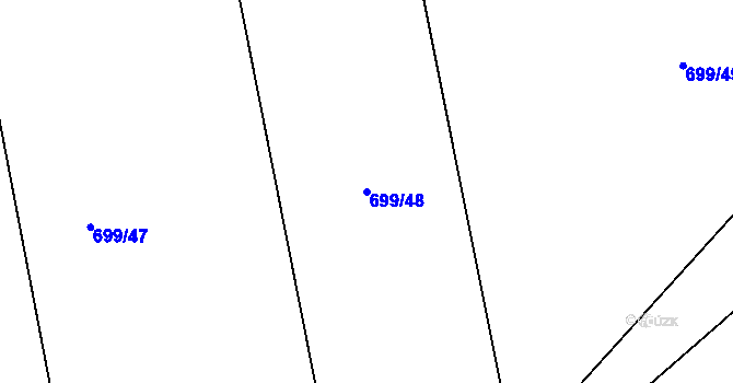 Parcela st. 699/48 v KÚ Troskovice, Katastrální mapa