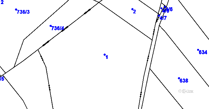 Parcela st. 1 v KÚ Trotina, Katastrální mapa