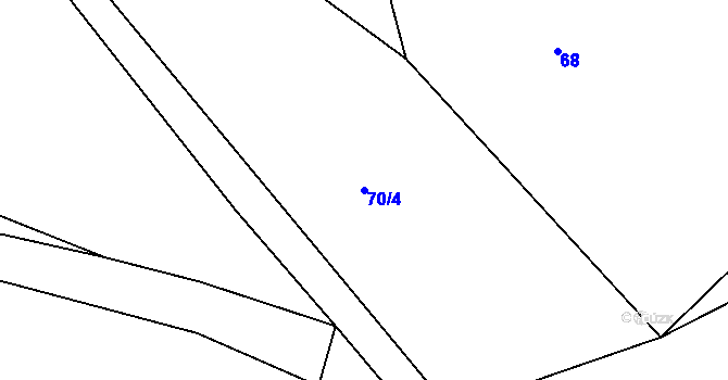 Parcela st. 70/4 v KÚ Trotina, Katastrální mapa