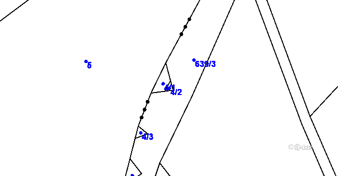 Parcela st. 4/2 v KÚ Trotina, Katastrální mapa
