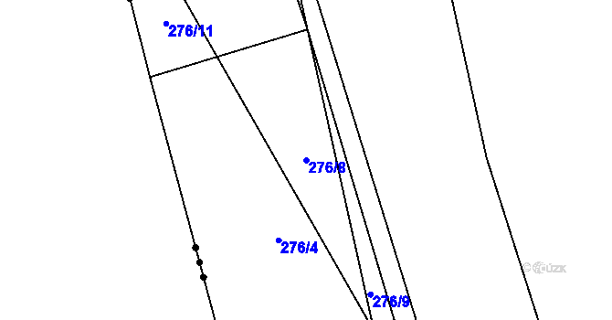Parcela st. 276/8 v KÚ Zábřezí, Katastrální mapa