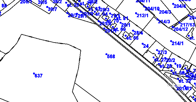 Parcela st. 39/1 v KÚ Zdobín, Katastrální mapa