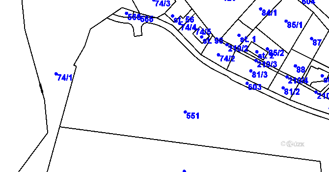 Parcela st. 63/12 v KÚ Zdobín, Katastrální mapa