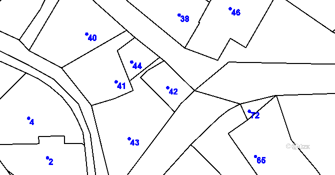 Parcela st. 42 v KÚ Dědinka, Katastrální mapa