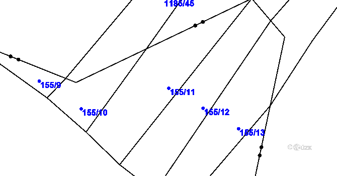 Parcela st. 155/11 v KÚ Dědinka, Katastrální mapa