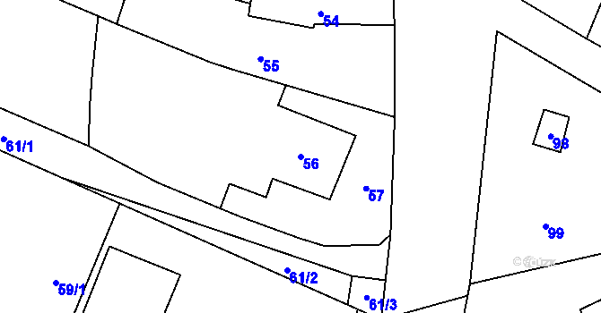 Parcela st. 56 v KÚ Lazce u Troubelic, Katastrální mapa