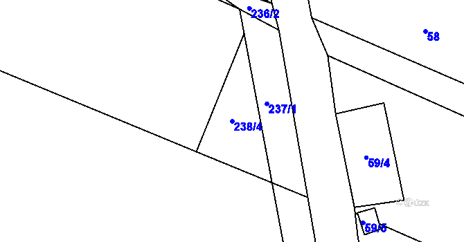 Parcela st. 238/4 v KÚ Lazce u Troubelic, Katastrální mapa