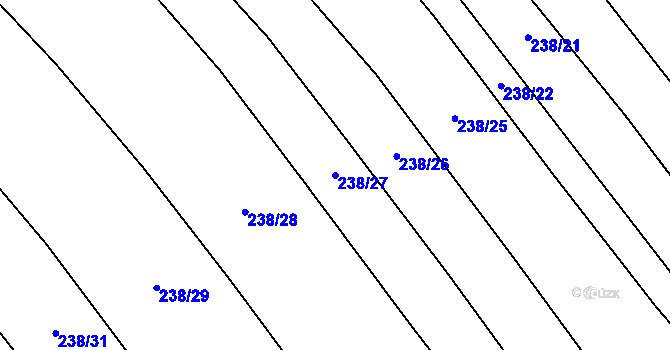 Parcela st. 238/27 v KÚ Lazce u Troubelic, Katastrální mapa