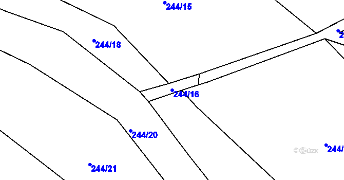 Parcela st. 244/16 v KÚ Lazce u Troubelic, Katastrální mapa