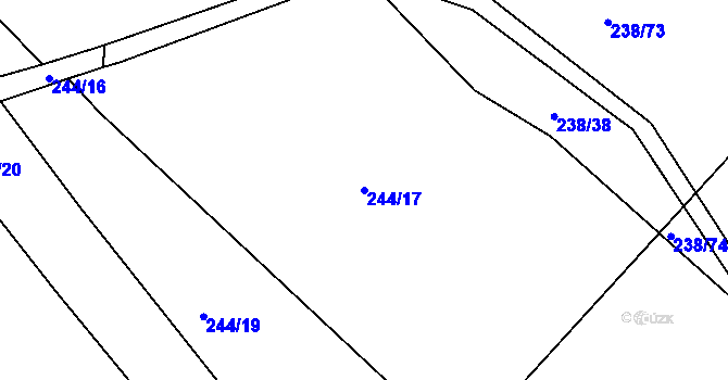 Parcela st. 244/17 v KÚ Lazce u Troubelic, Katastrální mapa