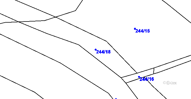 Parcela st. 244/18 v KÚ Lazce u Troubelic, Katastrální mapa