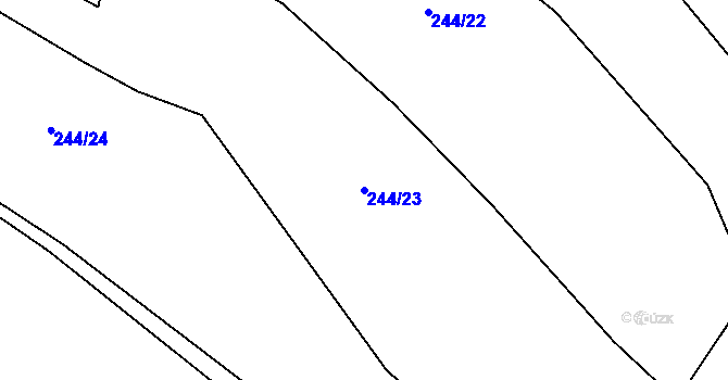 Parcela st. 244/23 v KÚ Lazce u Troubelic, Katastrální mapa