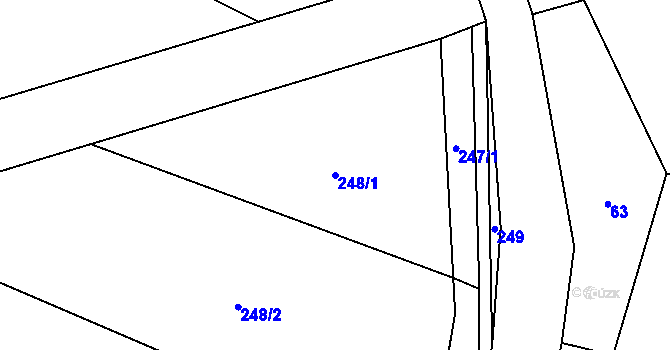 Parcela st. 248/1 v KÚ Lazce u Troubelic, Katastrální mapa