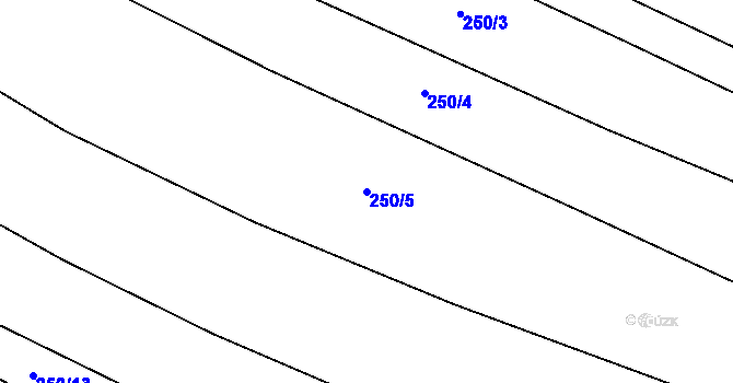 Parcela st. 250/5 v KÚ Lazce u Troubelic, Katastrální mapa