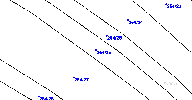 Parcela st. 254/26 v KÚ Lazce u Troubelic, Katastrální mapa