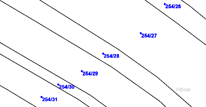 Parcela st. 254/28 v KÚ Lazce u Troubelic, Katastrální mapa