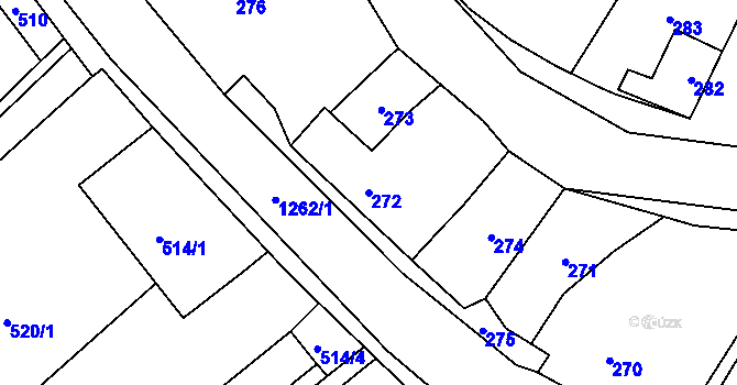 Parcela st. 272 v KÚ Troubelice, Katastrální mapa