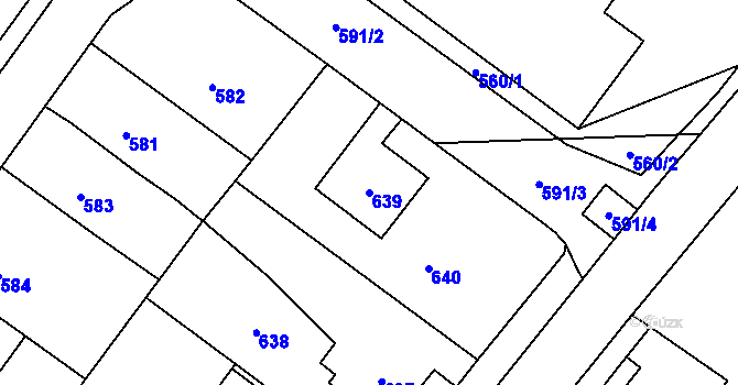 Parcela st. 639 v KÚ Troubelice, Katastrální mapa
