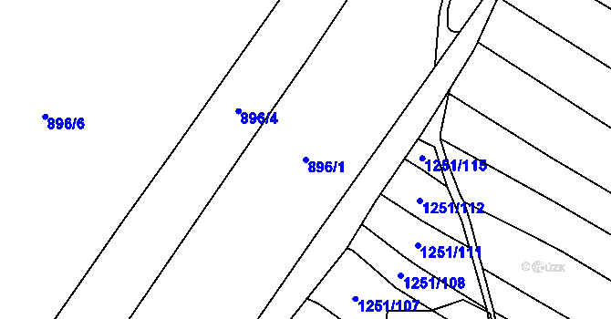 Parcela st. 896/1 v KÚ Troubelice, Katastrální mapa