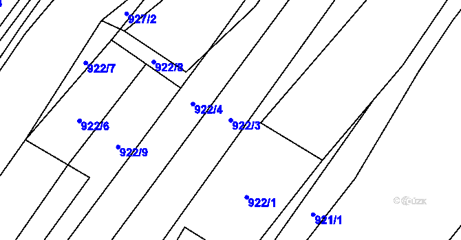 Parcela st. 922/3 v KÚ Troubelice, Katastrální mapa