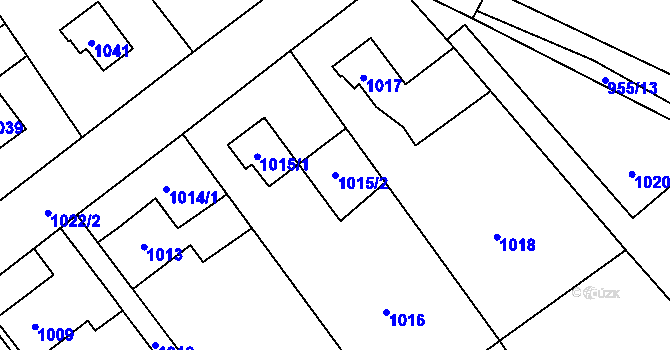 Parcela st. 1015/2 v KÚ Troubelice, Katastrální mapa