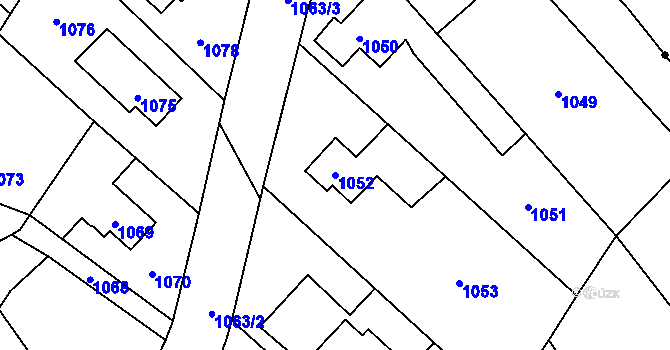 Parcela st. 1052 v KÚ Troubelice, Katastrální mapa
