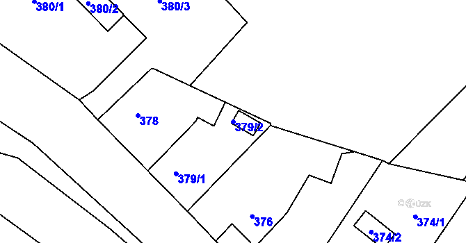 Parcela st. 379/2 v KÚ Troubelice, Katastrální mapa