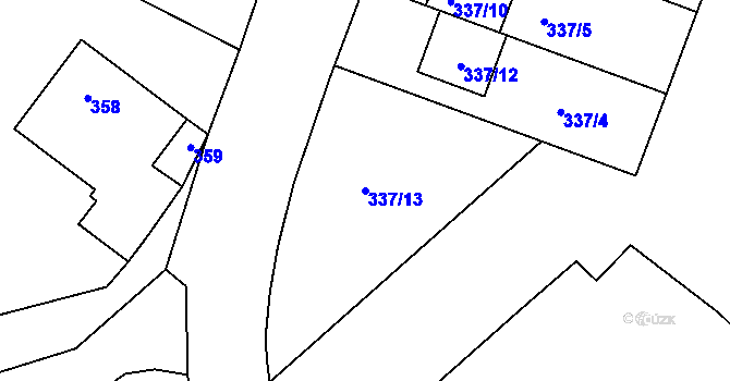 Parcela st. 337/13 v KÚ Troubelice, Katastrální mapa