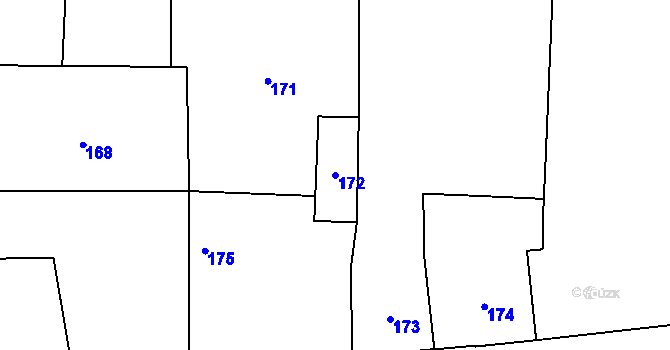 Parcela st. 172 v KÚ Troubky nad Bečvou, Katastrální mapa