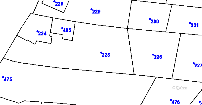 Parcela st. 225 v KÚ Troubky nad Bečvou, Katastrální mapa