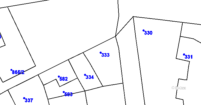 Parcela st. 333 v KÚ Troubky nad Bečvou, Katastrální mapa