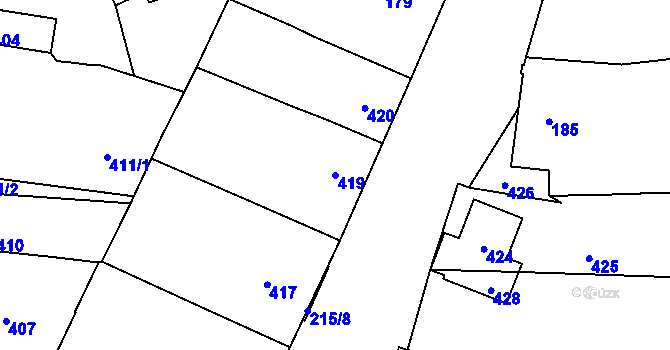 Parcela st. 419 v KÚ Troubky nad Bečvou, Katastrální mapa