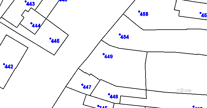 Parcela st. 449 v KÚ Troubky nad Bečvou, Katastrální mapa