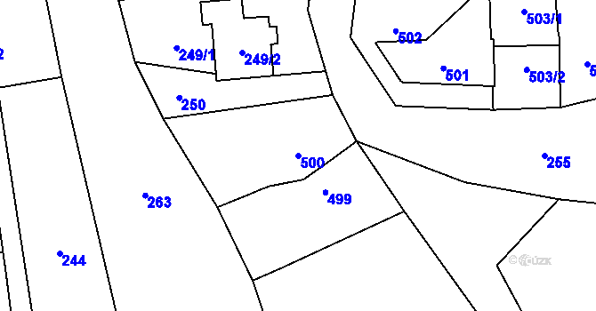 Parcela st. 500 v KÚ Troubky nad Bečvou, Katastrální mapa