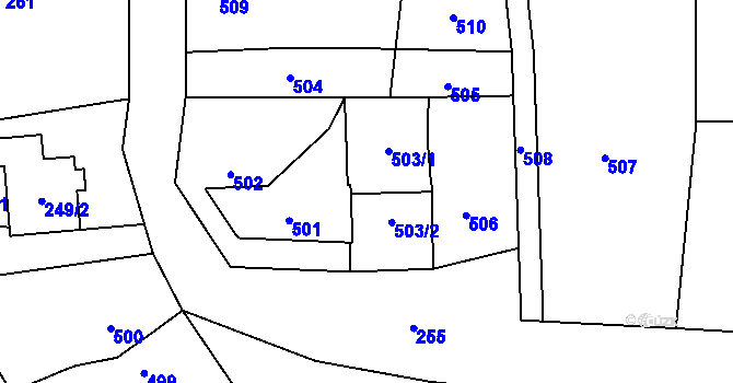Parcela st. 503 v KÚ Troubky nad Bečvou, Katastrální mapa