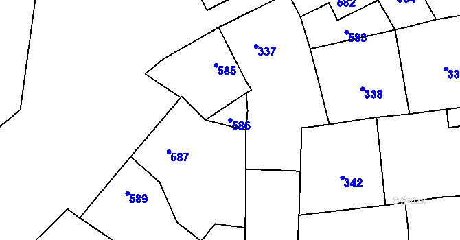 Parcela st. 586 v KÚ Troubky nad Bečvou, Katastrální mapa