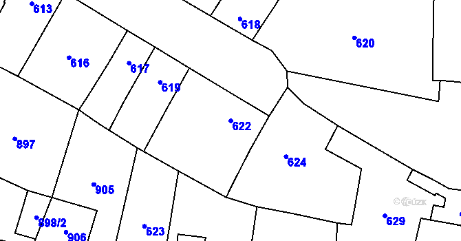 Parcela st. 622 v KÚ Troubky nad Bečvou, Katastrální mapa