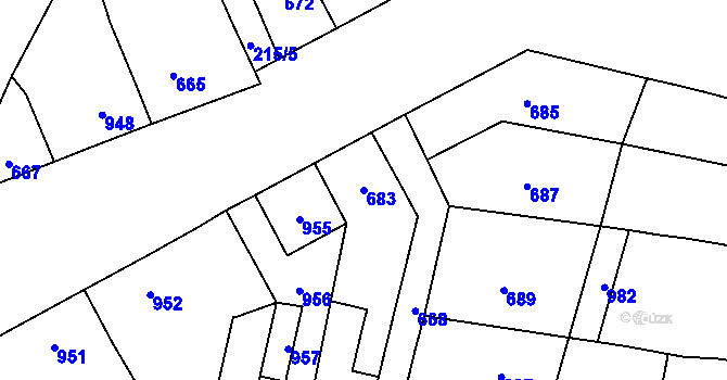 Parcela st. 683 v KÚ Troubky nad Bečvou, Katastrální mapa