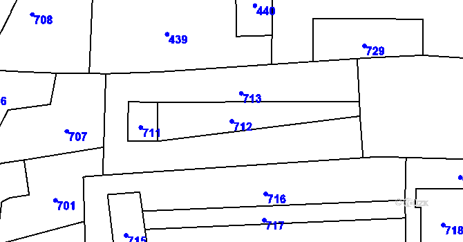 Parcela st. 712 v KÚ Troubky nad Bečvou, Katastrální mapa